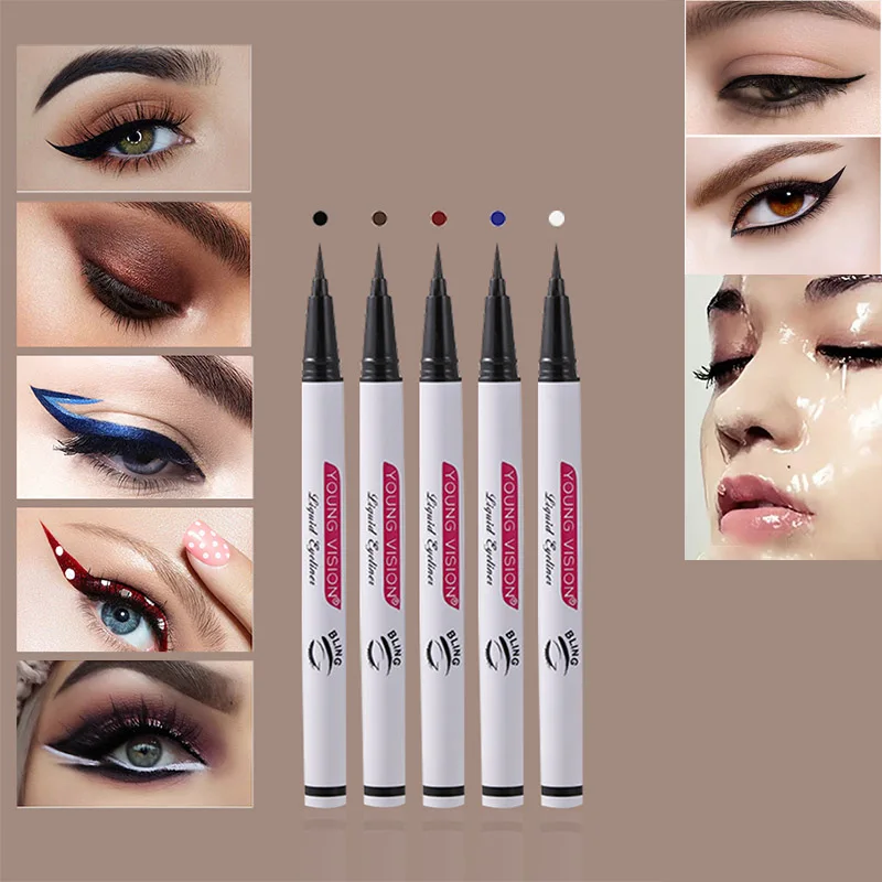 YOUNG VISION 5color waterproof color eyeliner pen, sponge head, eyeliner liquid, quick drying, 5 colors optional