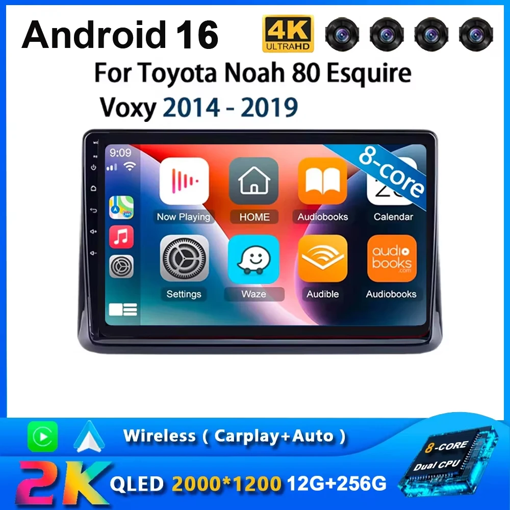 10 '' Wireless Carplay Android 16 for Toyota Noah 80 Esquire Voxy