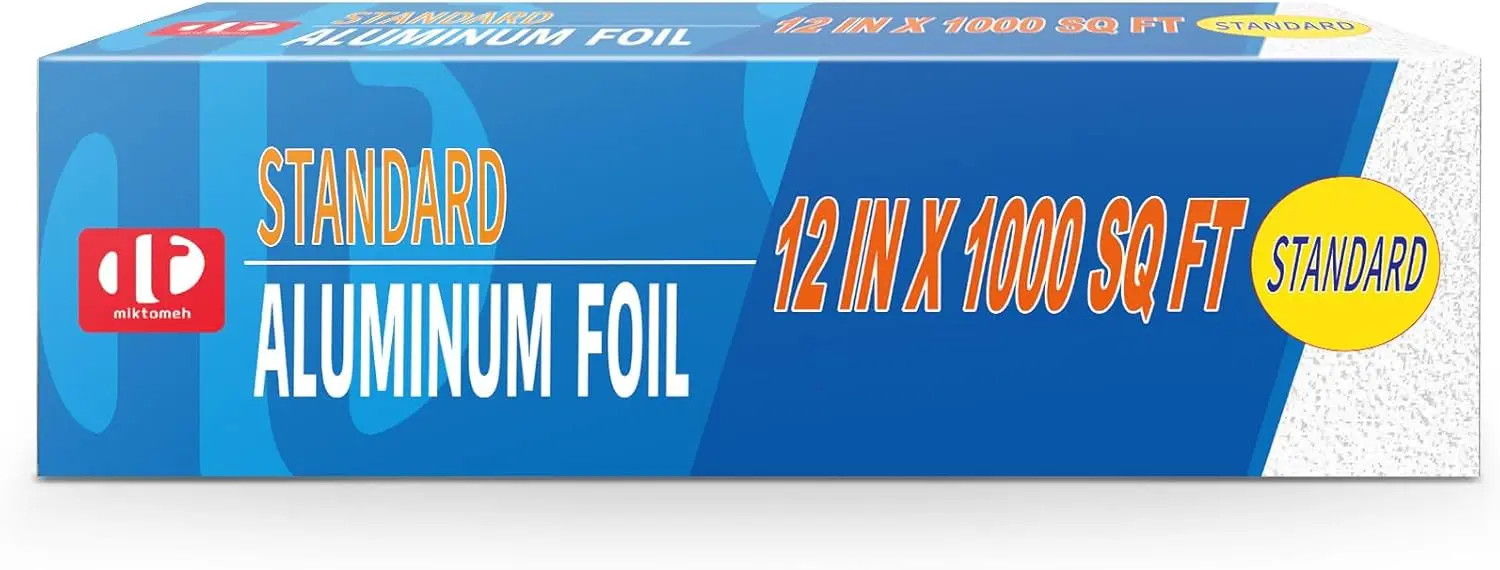 

Алюминиевая фольга 12 дюймов x 1000 кв. футов - для гриля, выпечки и приготовления пищи, хранения и консервации продуктов, коммерческого использования