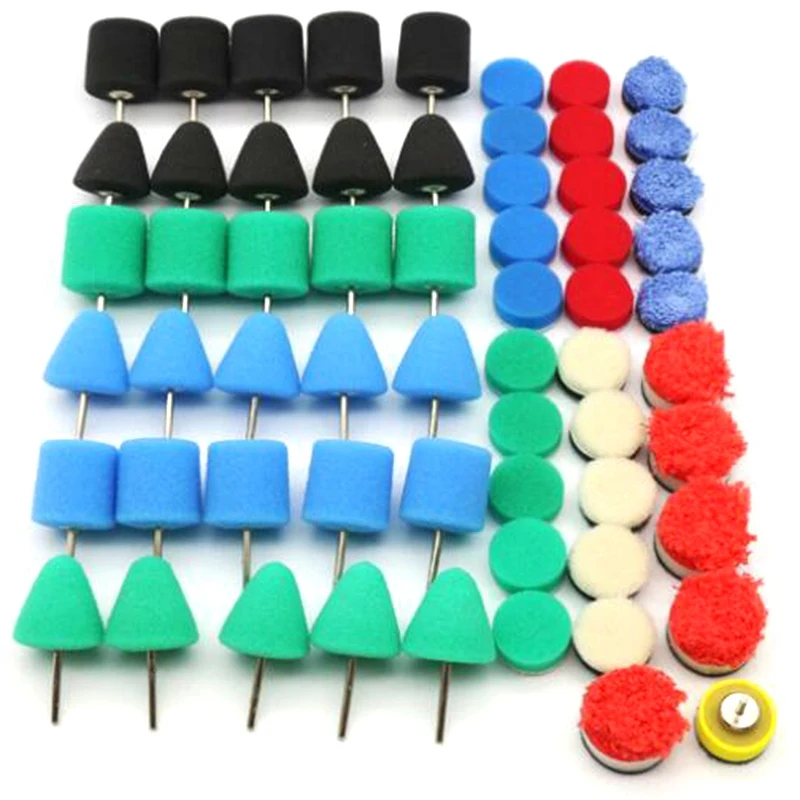 

61-Piece Polishing Agent Polishing Sponge Sponge Polishing Pad Kit Conical Polishing Pad for Car Polishing Machine Hub