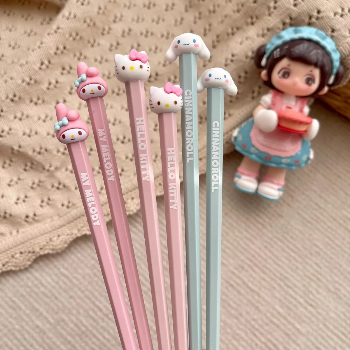 Sanrio Hello Kitty Tableware Chopsticks My Melody Cinnamoroll Home New Anti Slip Couple Cartoon High Beauty Chopsticks