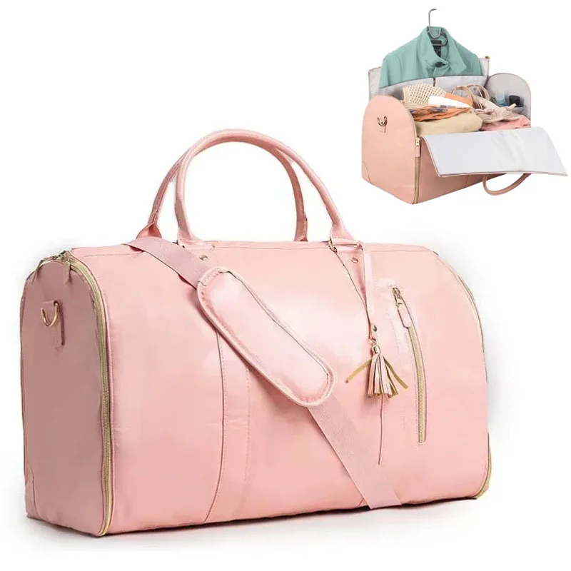 Borsa da donna rosa borsone da viaggio di grande capacità, borsa da viaggio pieghevole vestiti impermeabili borsa da palestra borse da Fitness all'aperto