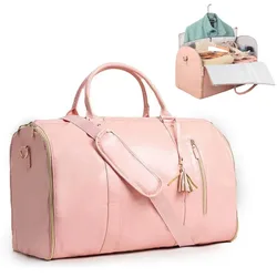 Pink Women's Handbag Large Capacity Travel Duffle Bag, Foldable Suitbag Waterproof Clothes Totes Gym Bag Outdoor Fitness Bags