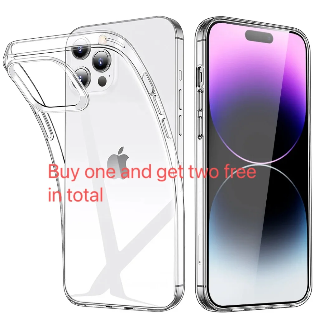 

Clear Phone Case 2PCS For iPhone 15 14 Plus 12 13 11 Pro Max Soft TPU Silicone For iPhone XS Max XR 8 7 Back Cover Clear Case