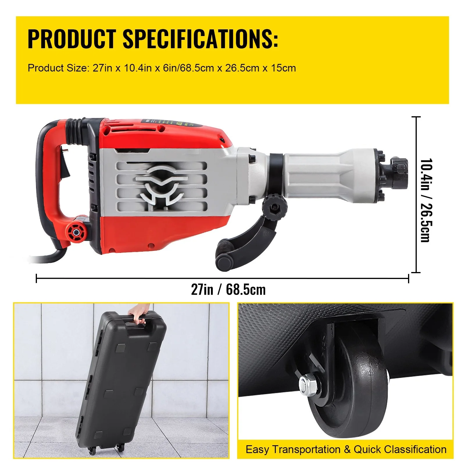 3800W Demolition Jack Hammer, 1-1/8\