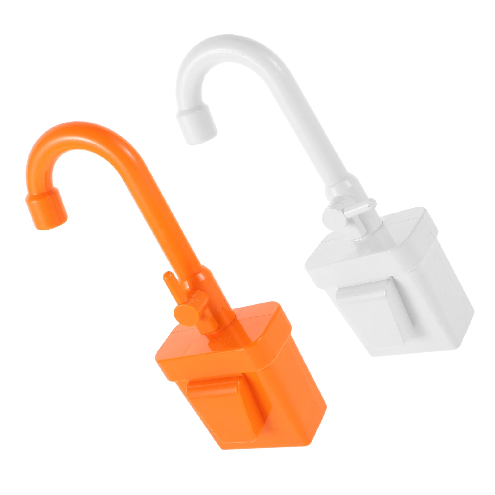 قطعتان من صنبور البلاستيك المقلد لاستبدال حوض اللعبة، ملحقات المطبخ التظاهرية للأطفال