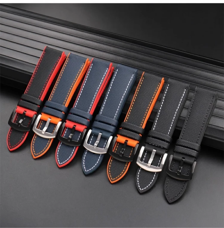 Hochwertiges Gummi-Uhrenarmband für TAG Heuer F1 Gulf Aquaracer Monaco Herren-wasserdichtes Armband blau orange 20 mm 21 mm 22 mm 24 mm – Detail 14