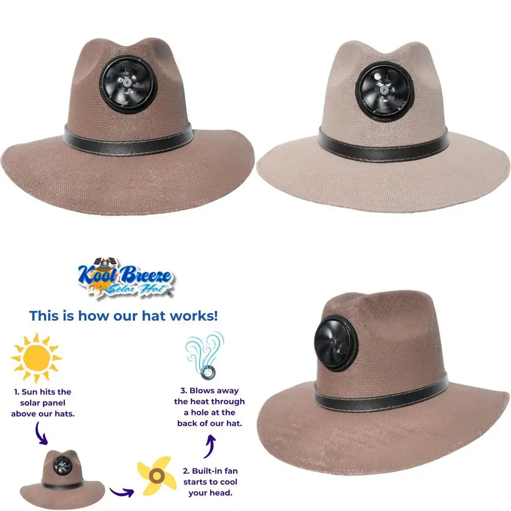 

Men's Panama Style Straw Hat with Solar Panel and Built-in Fan for Cooling Sun Protection