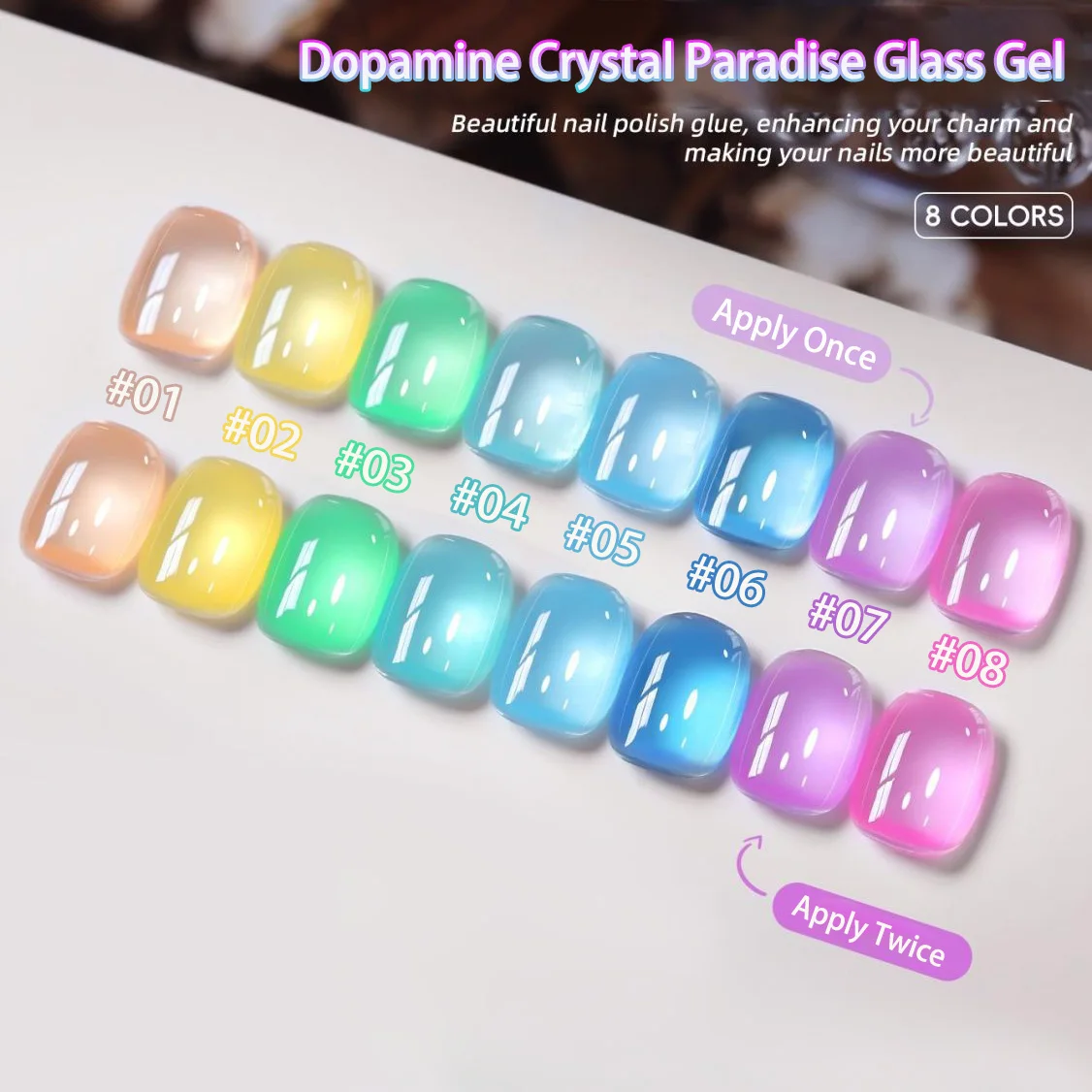 

1-8 шт. WS Summer Nails Dopamine Paradise Розовый Синий Зеленый Гель-лак для ногтей 2025 Новый стиль Ледяной Прозрачный Синий Зеленый Маникюрный Салон