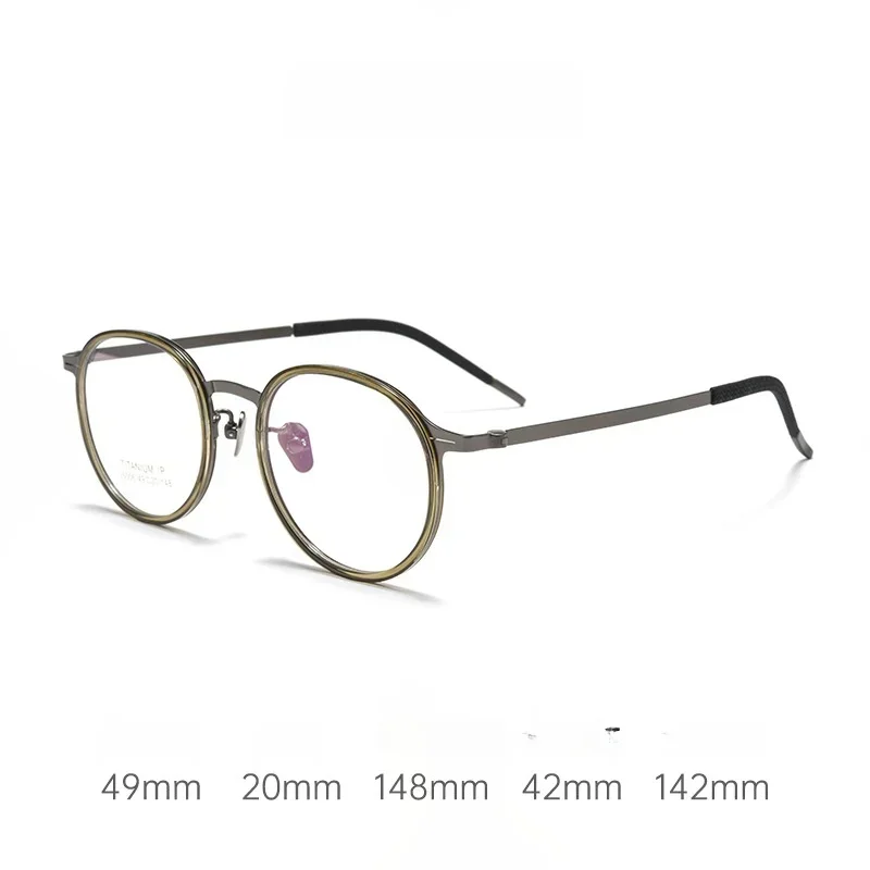 

Очки OLLYMURS: Новая ретро-оправа, круглые, мужские и женские, в японском стиле, из TR90+титана, дизайнерские, люксовые, модель 26006