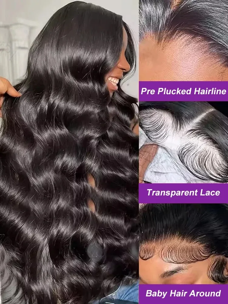 

WIGIRL 30 40 inch 13x6 HD Body Wave Lace Front Human Hair Wigs Closure Wig Brazilian Water Wave 13x4 Lace Frontal Wig For Women