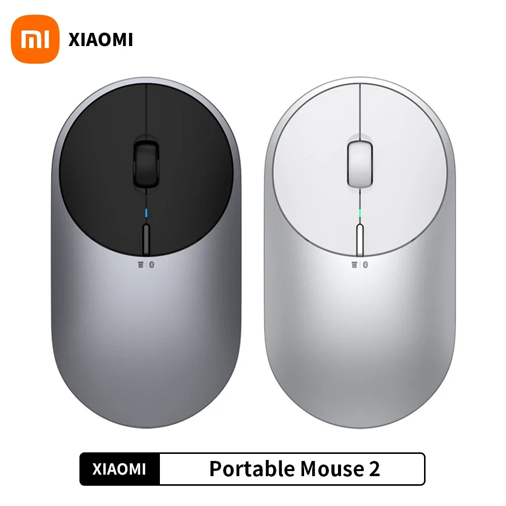 Newest Xiaomi Portable Mouse 2 4-DPI 4000 2400 1800 1200 Bluetooth-compatible RF2.4 Aluminium Metal ABS Windows 10 Android