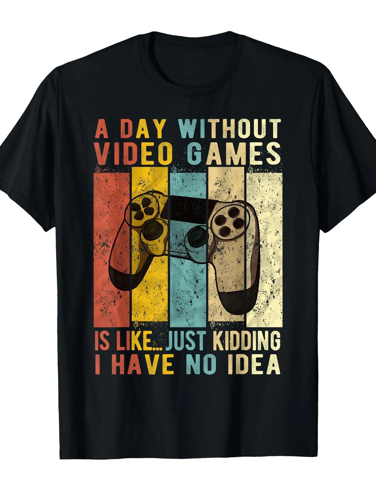 One day without playing games | Fun game gifts | Game player T-shirt | Black | Standard fit