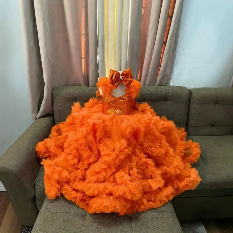 2026 Children Girls Full Skirt Princess Gown Birthday Party Evening Kids Formal Host Flower Girl Wedding Fashion Elegant Clothes