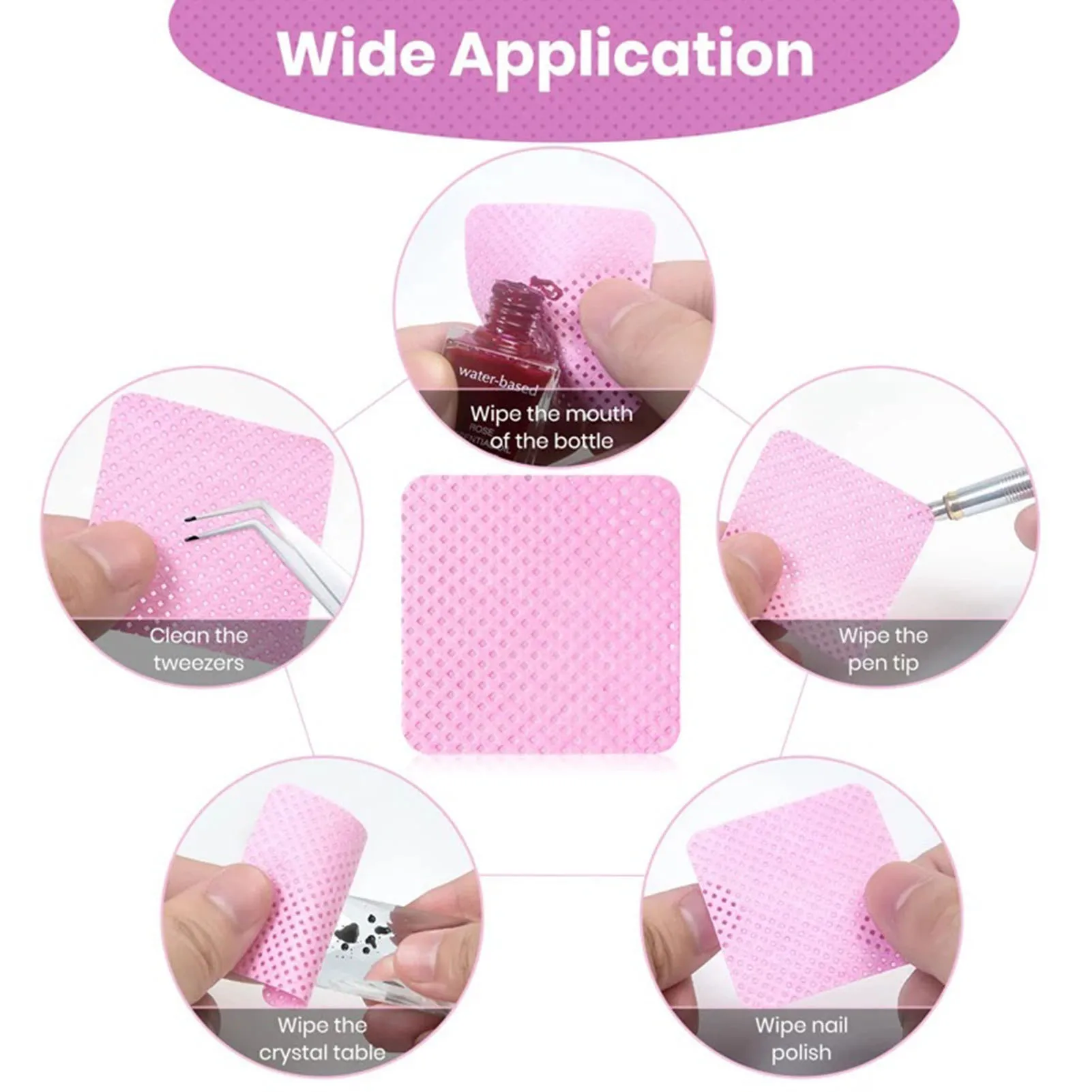 Glue Cleaning Cotton Pads Anti-clogging Lightweight Disposable Effective Cleaner for Nail Polish Grafting Eyelash