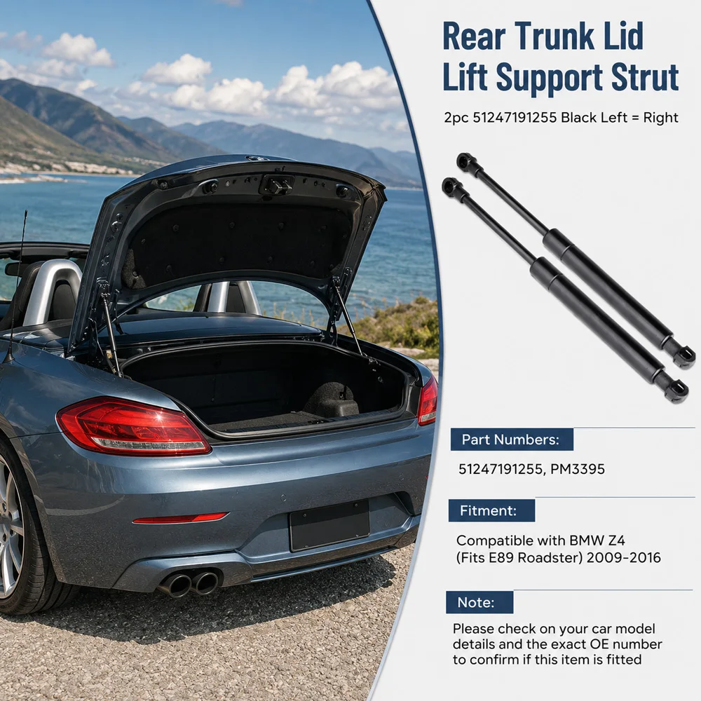 For BMW Z4 E89 Roadster 2009 2010 2011 2012 2013 2014 2015 2016 Car Rear Trunk Lid Lift Support Strut 51247191255 PM3395