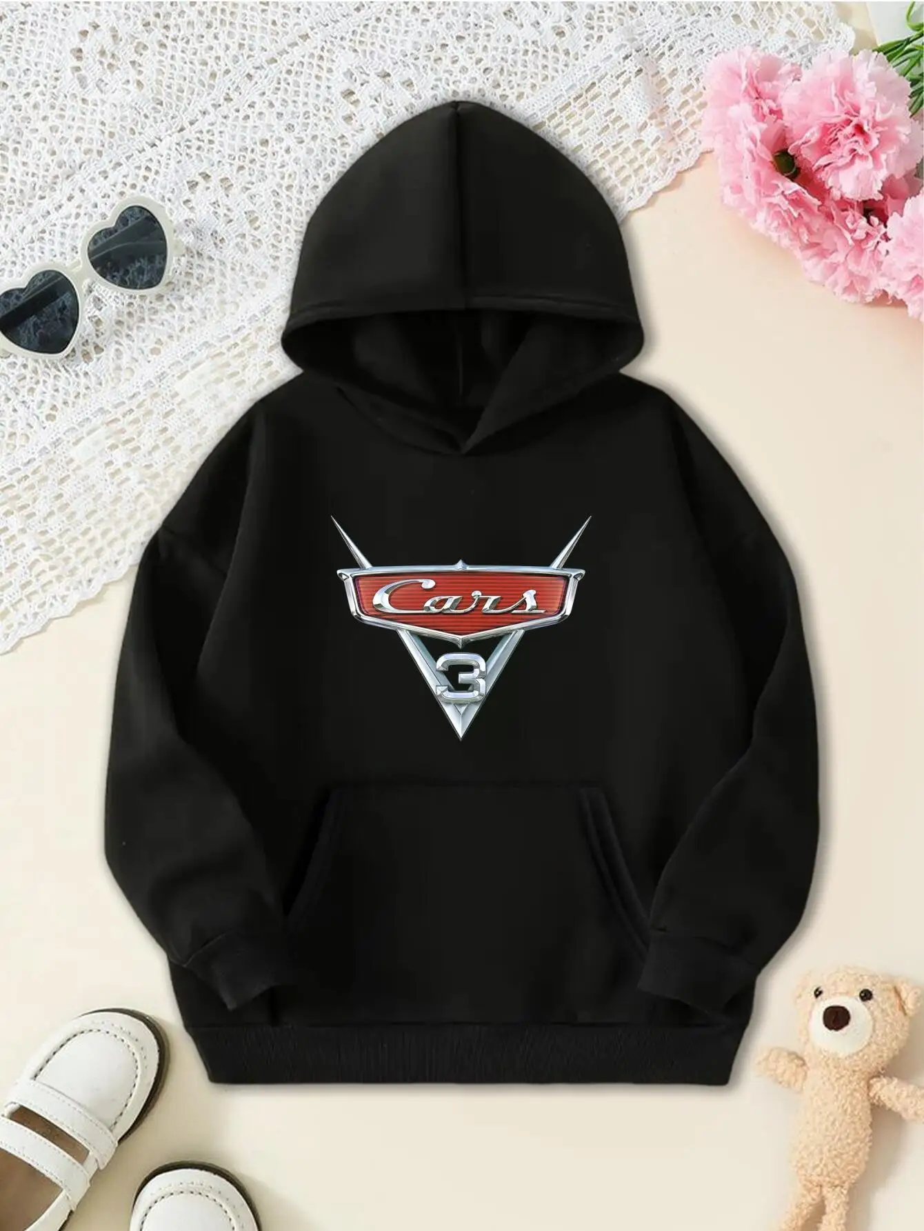 هودي مريح من القطن Lightning McQueen، مقاسات متعددة للأطفال والمراهقين والبالغين، ملابس كاجوال للداخلية أو الخارجية في الخريف والشتاء #1