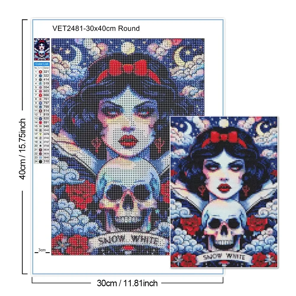 الجمجمة الشرير الماس اللوحة الفن Maleficent الشر الملكة 5D DIY بها بنفسك كامل الماس التطريز فسيفساء عبر عدة خياطة ديكور المنزل