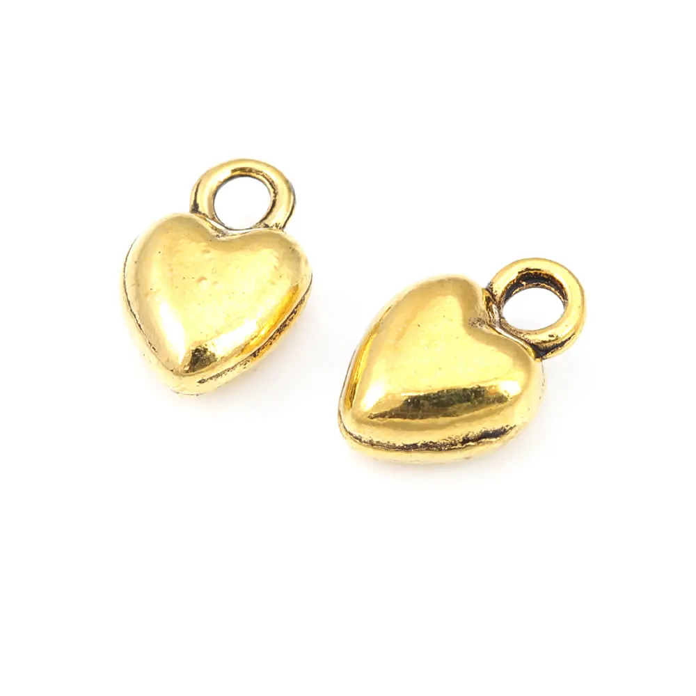 Antike Bronze Vintage Stil Zinklegierung Herz Charms Anhänger Diy Schmuckherstellung Zubehör Halskette Ohrringe Zubehör