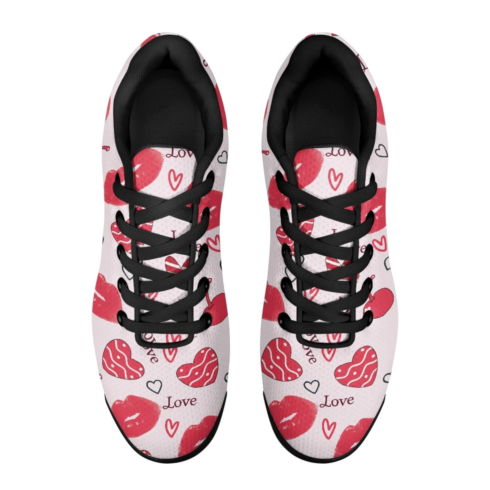 PENSTROLL Comfortable Fashion Sneakers Non Slip Athletic Sneakers for Walking Men Heart-Shaped Cherry
