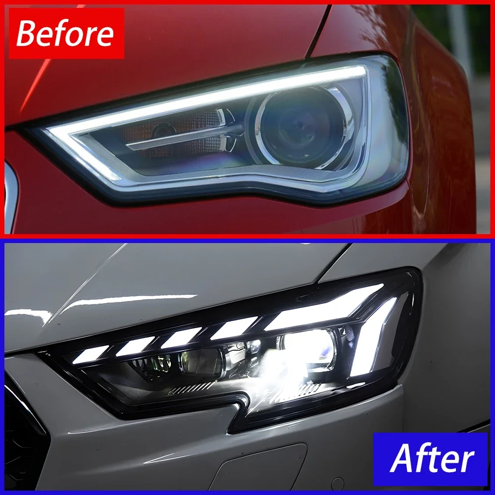 Car Front Lamps For Audi A3 S3 RS3 2017-2021 LED Auto Headlights Assembly Upgrade RS5 Style Dynamic Projector Lens Accessories