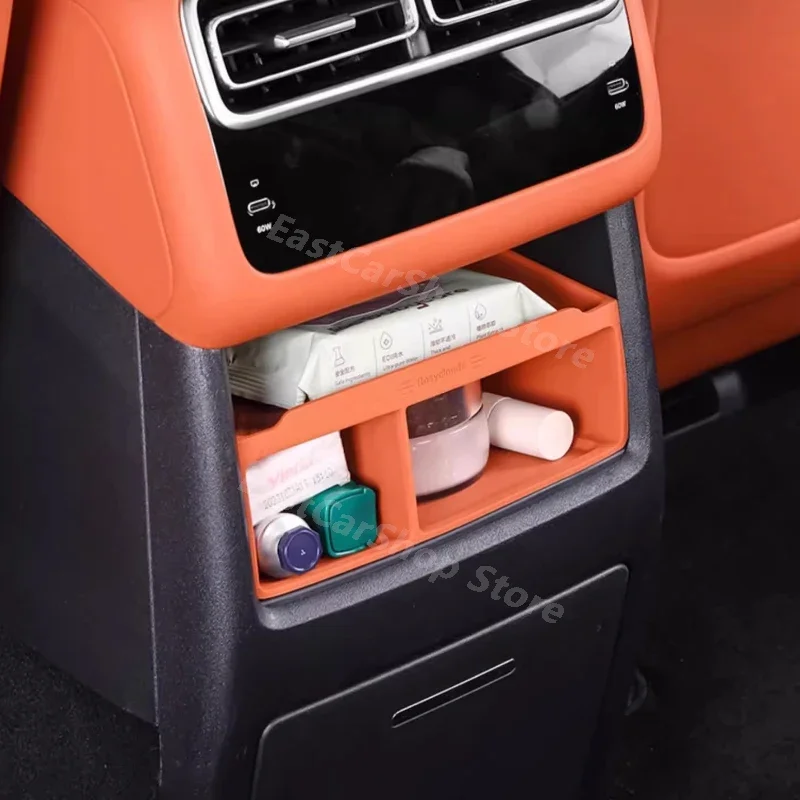 

For LEADING IDEAL LiXiang L6 L7 L8 Car Storage Box Inside Rear Air Conditioning Under Silicone Storage Accessories