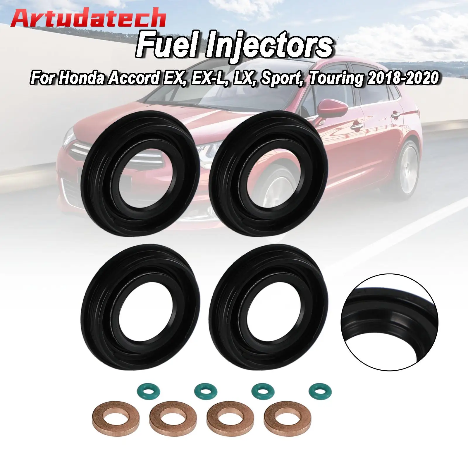 Artudatech 4PCS Injector Seals Fit For Ford Transit MK3 MK6 MK7 2.0 2.2 2.4 TDCI TDDI Car Accessories