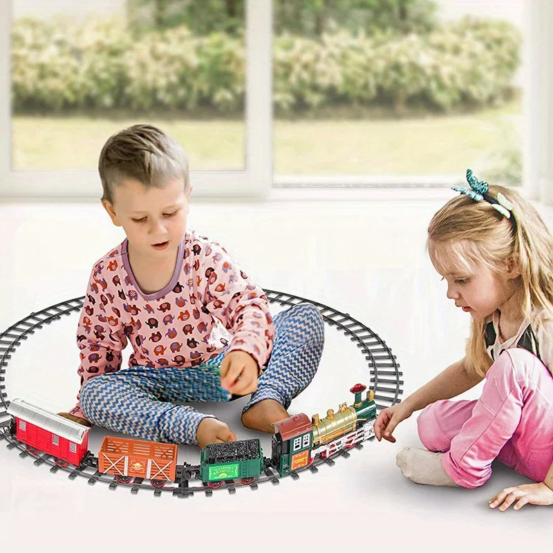 Electrified Railway Train Track Suit Battery-Powered Toy Train Suit with Lights and Music,As a Halloween Gift