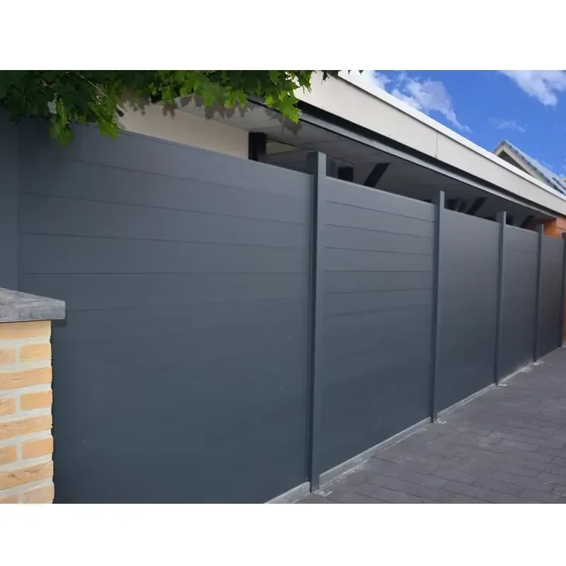 DIY 6X6ft 6X8ft Aluminum Fencing Panels Slat Black Brown RAL Color 5ft to 8ft Width Garden Pool Privacy Slat Fence