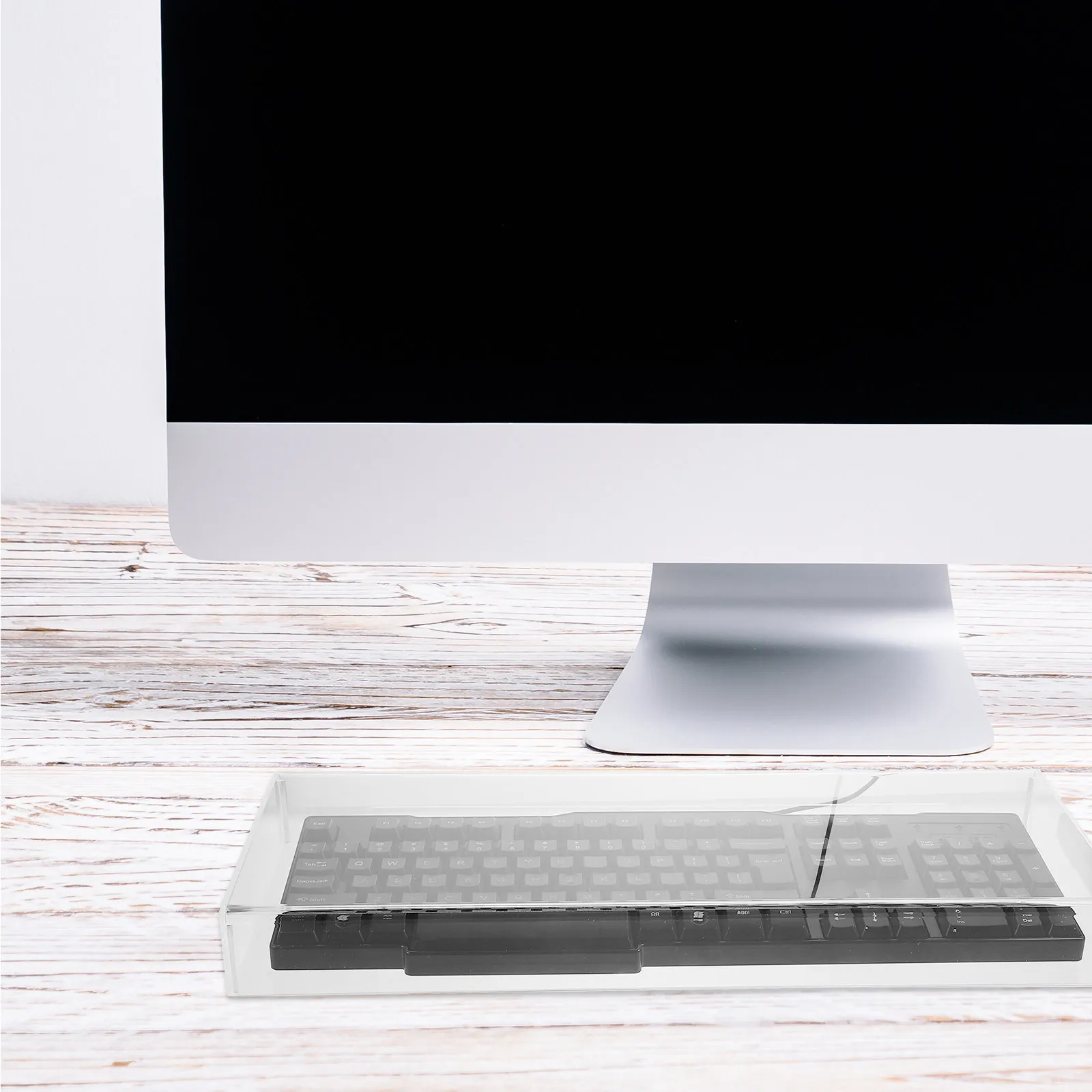 

Clear Acrylic Keyboard Protector Resists Dust Water Drops and Cat Steps Ideal for Computer Users Home Office Use