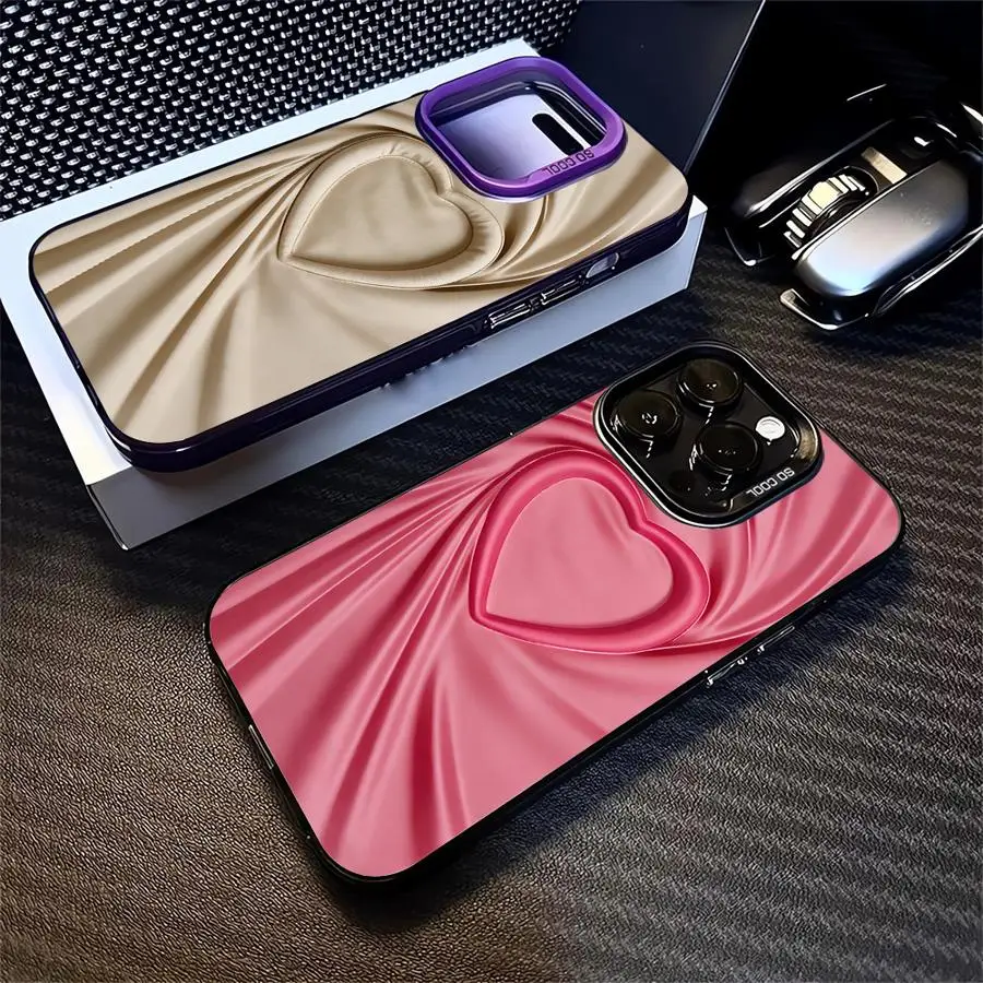 

Phone Cover Case for iPhone 17 Pro Max 15 14 Plus 12 Pro Air 11 16 13 Pink Simple Heart