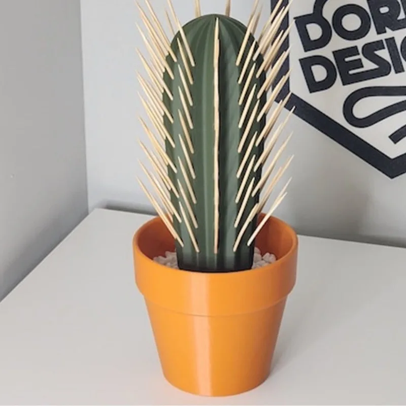 3D printing cactus simulation potted toothpick box cactus Toothpick dispenser view 5