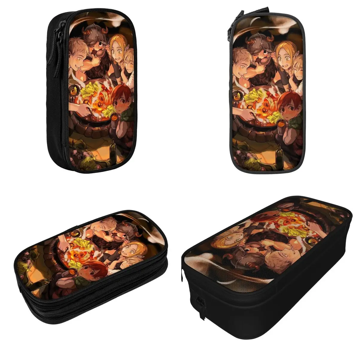 Imagem -02 - Japonês Anime Dungeon Meshi Lápis Case Adorável Delicioso no Calabouço Pen Holder Bolsa Estudante Material Escolar Zíper