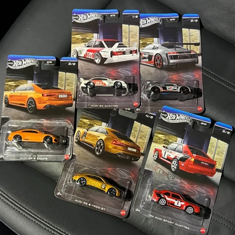

Hot Wheels Alloy Diecast Car Grt01 Silver Series Audi R8 Rs5 90 Sports Car Simulation Model For Collectors Display