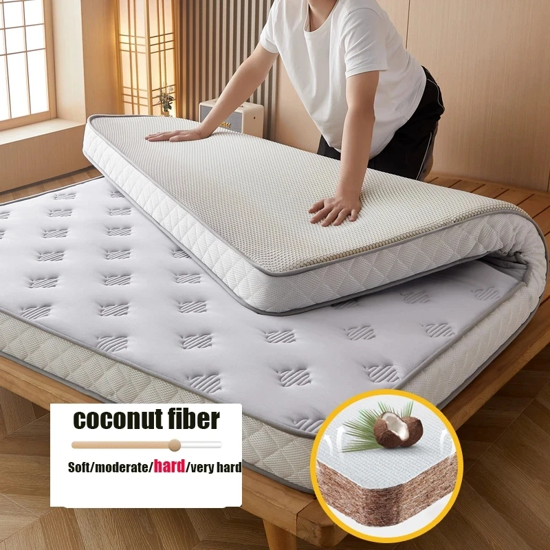 Palm Mattress Natural Coconut Palm Latex Mattress Foldable Home Tatami Thickened Dormitory Student Single Double Sleeping Pad