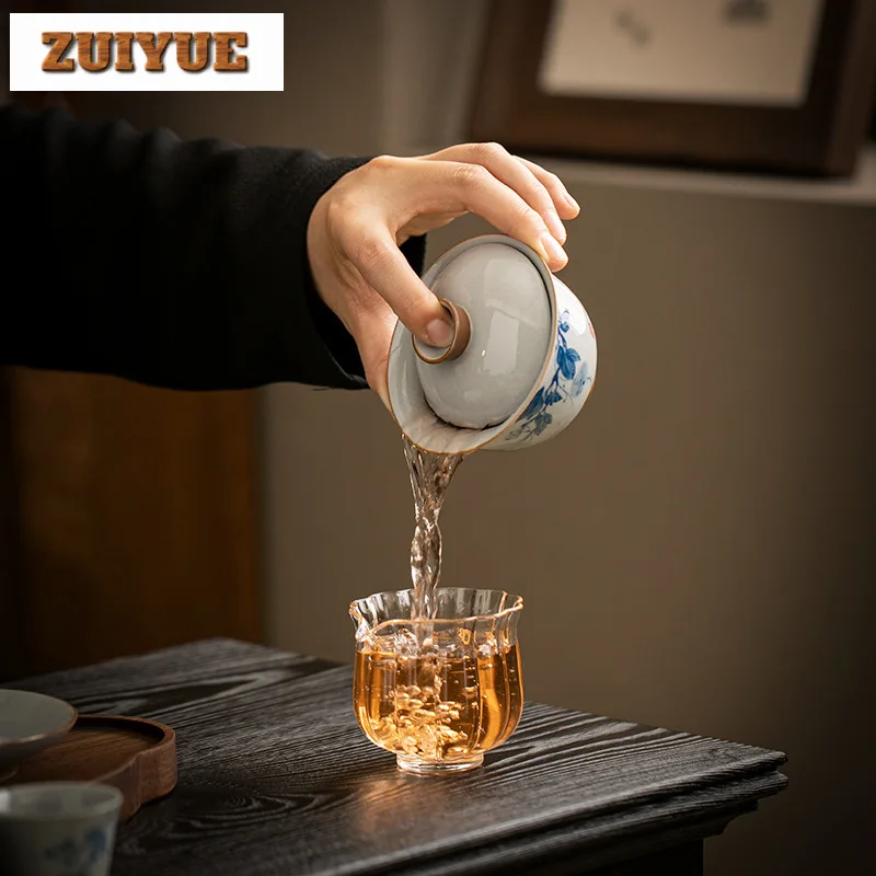 160ml Hand-painted Gourd Gaiwan Handmade Hand Grab Three Talents  Tea Tureen Household Tea Maker Cover Bowl Tea Ceremony Gift
