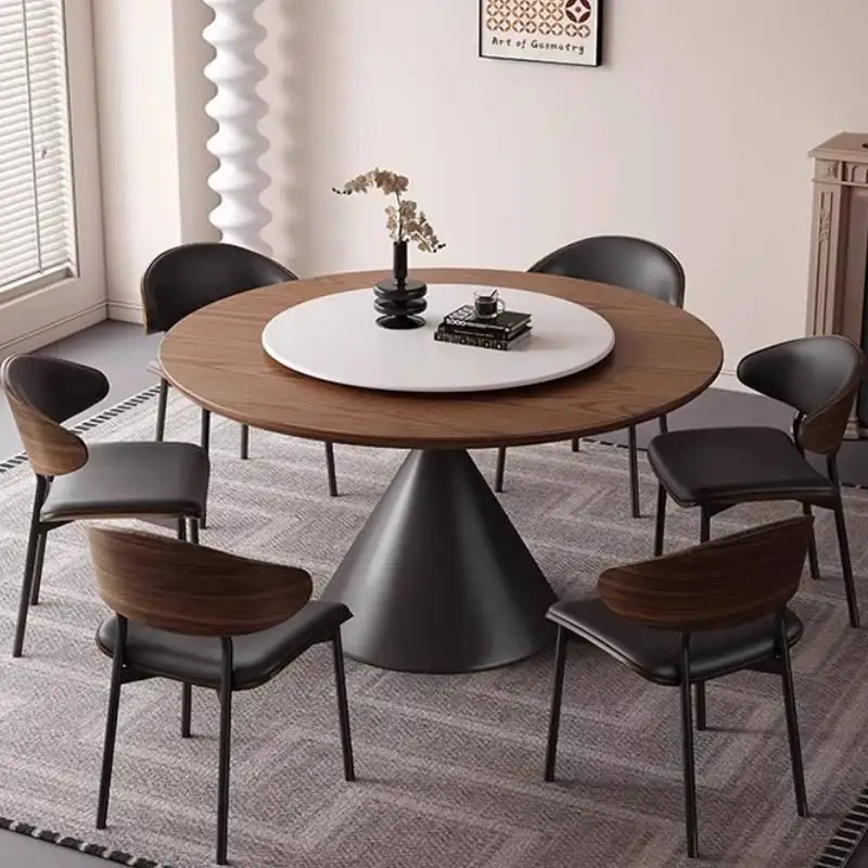 

Light Luxury Unique Dining Table Kitchen Kawaii Living Room Round Tables Restaurant Space Saving Mesa Comedor Luxury Furniture