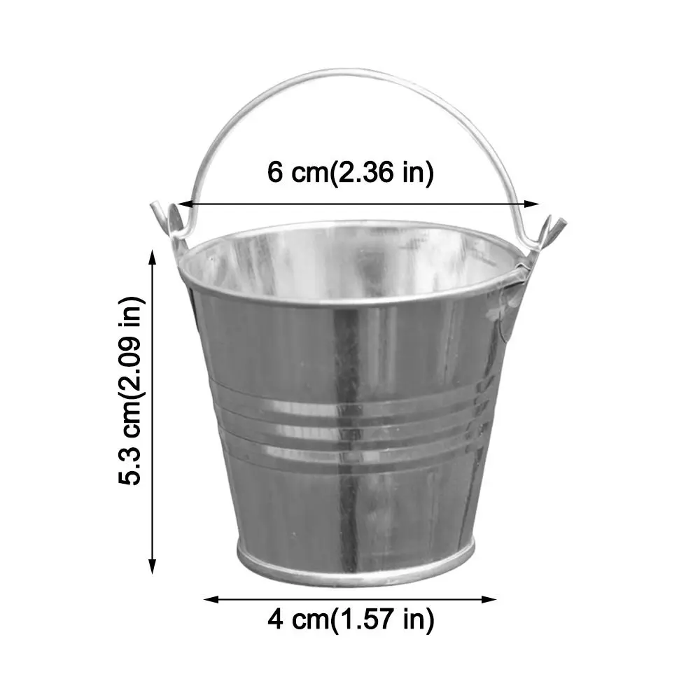 Creative with Handle Bucket Shot Glass Reusable Portable Tiny Pail Cup Metal Drinking Cup Party