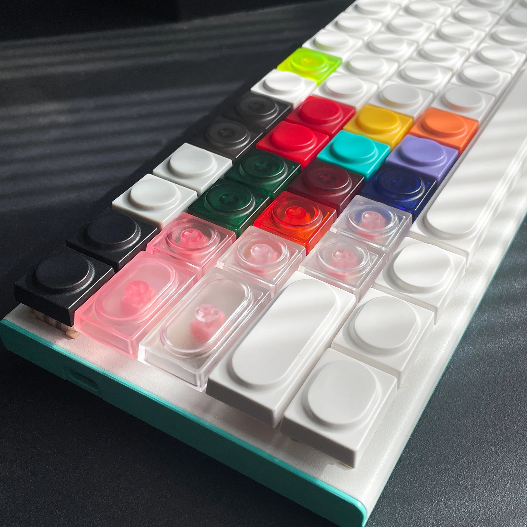 Doys Original Building Block Key Cap,PBT Material/Transparent PC Mechanical Keyboard Keycap Compatible with MX Box Switch