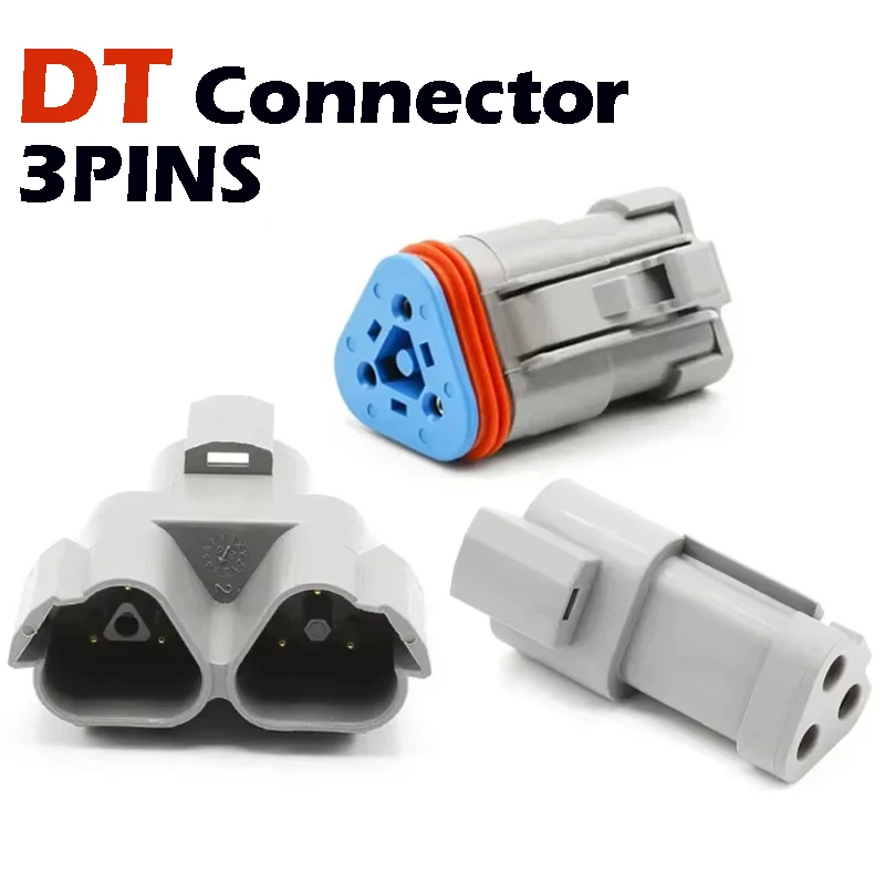 

1/5/10Pcs For Deutsch DT Series 3 Way Y Connector Receptacle Kit 3 Pins Waterproof Electrical Wire Plug 16 / 14 AWG DT04-3P-P007