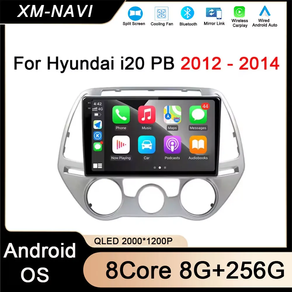 

Car Radio Screen Android 14 Wireless Carplay For Hyundai i20 PB 2012 - 2014 Auto Radio Car Multimedia Player Navigation GPS