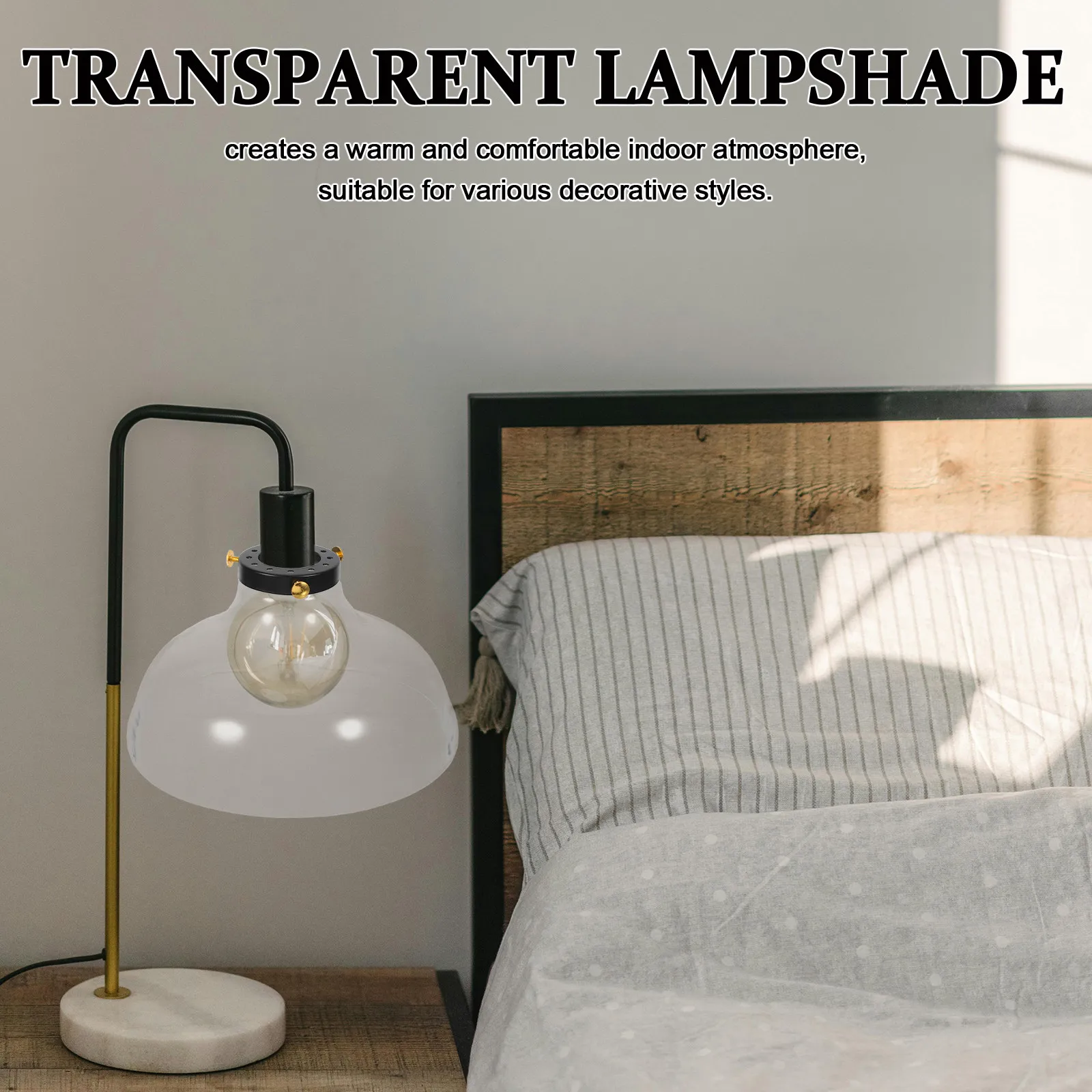

Handblown High Borosilicate Glass Lampshade Funnel Flared Clear Transparent Light Cover for Pendant Ceiling Wall Sconce Floor