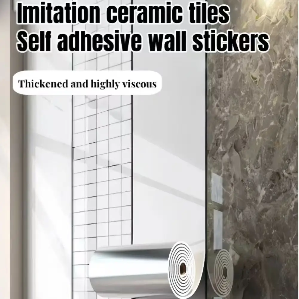 Self-Adhesive Marble Wallpaper Waterproof Foam Imitation Tile PVC Stickers for Home Shop Office Wall Ghana Wholesale 5/10 Rolls