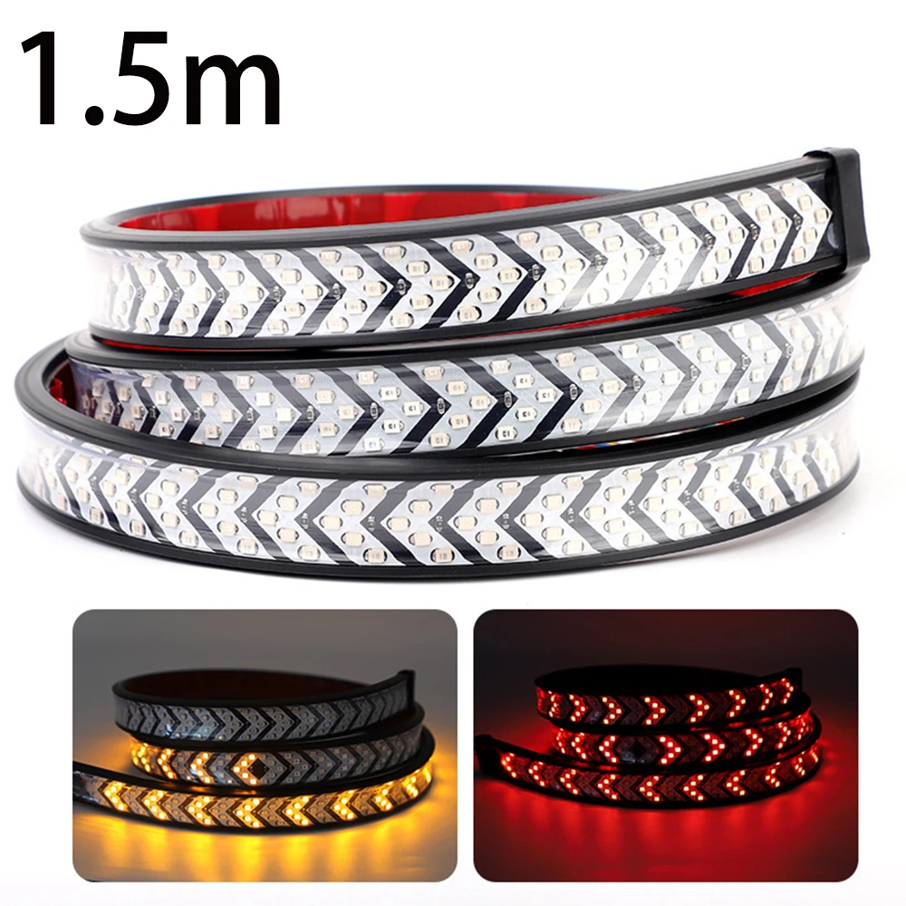 

Car LED Tailgate Light Strip Dynamic Flowing Tail Light Bar with Turn Signal And Reverse Brake Lamp for Pickup Jeep 12-24V