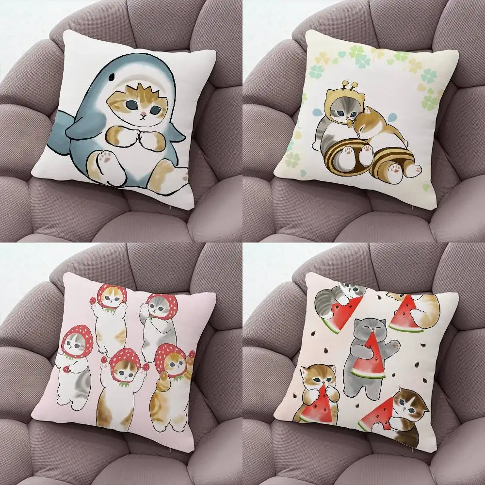 

M-Mofusand Cats Cute Pillow Case Plush Fabric Soft Pillowcase Double Sided Print Cushion Cover Household Gifts