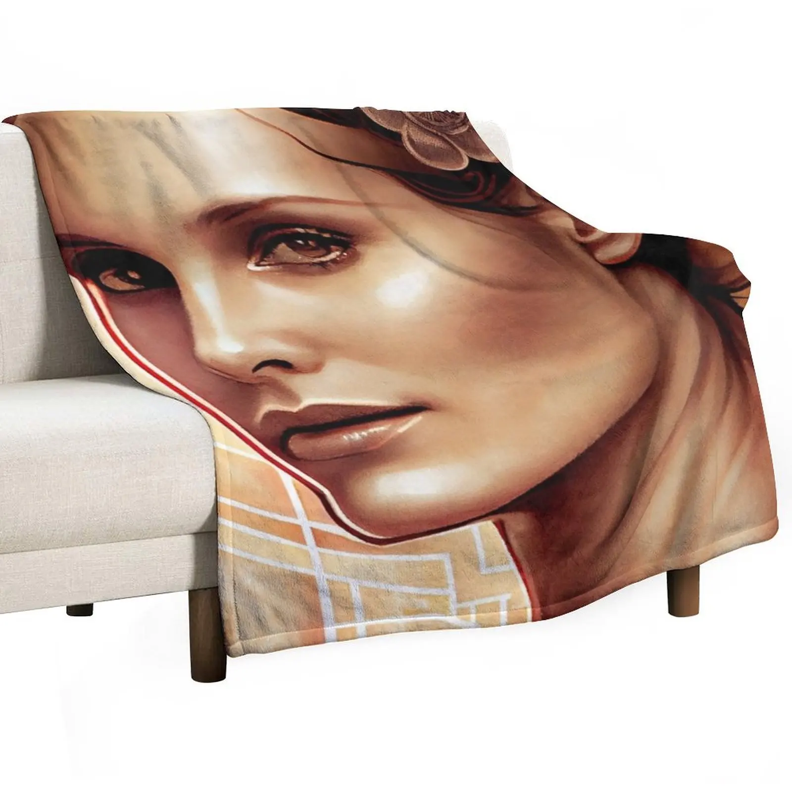 

Portrait of Natalie Portman Throw Blanket For Sofa Thin Bed anime Soft Beds Blankets