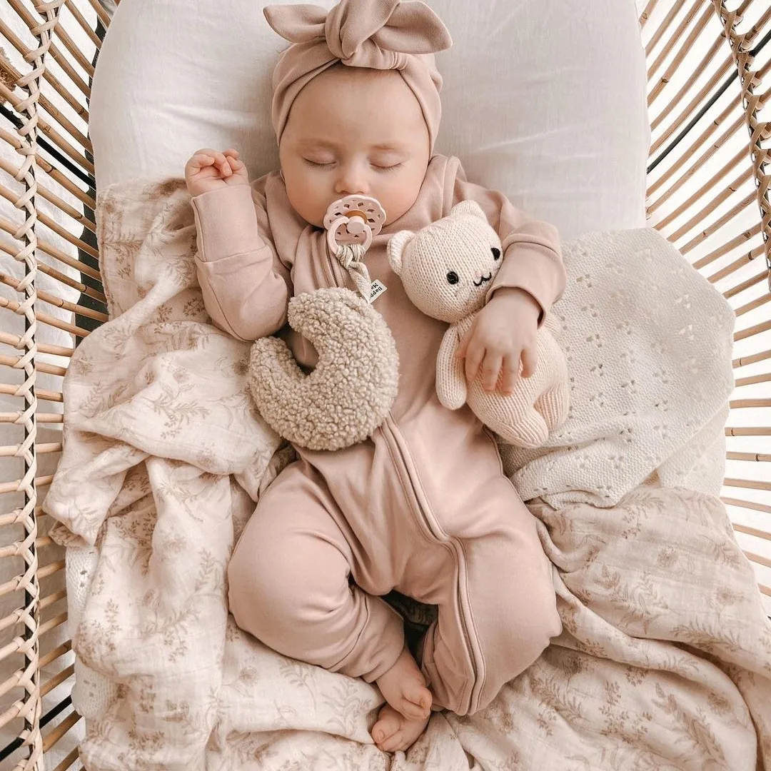 JODecor-Attache-sucette lune pour bébé, en coton pelucheux, en velours, clips de support, jouet