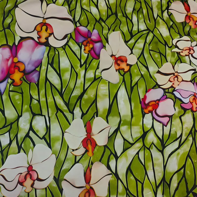 

Hand Drawn Plant and Flower Printed Elastice Cotton Sateen Fabric For Blouse/Dress Telas Para Costura Tissus DIY Sewing Material