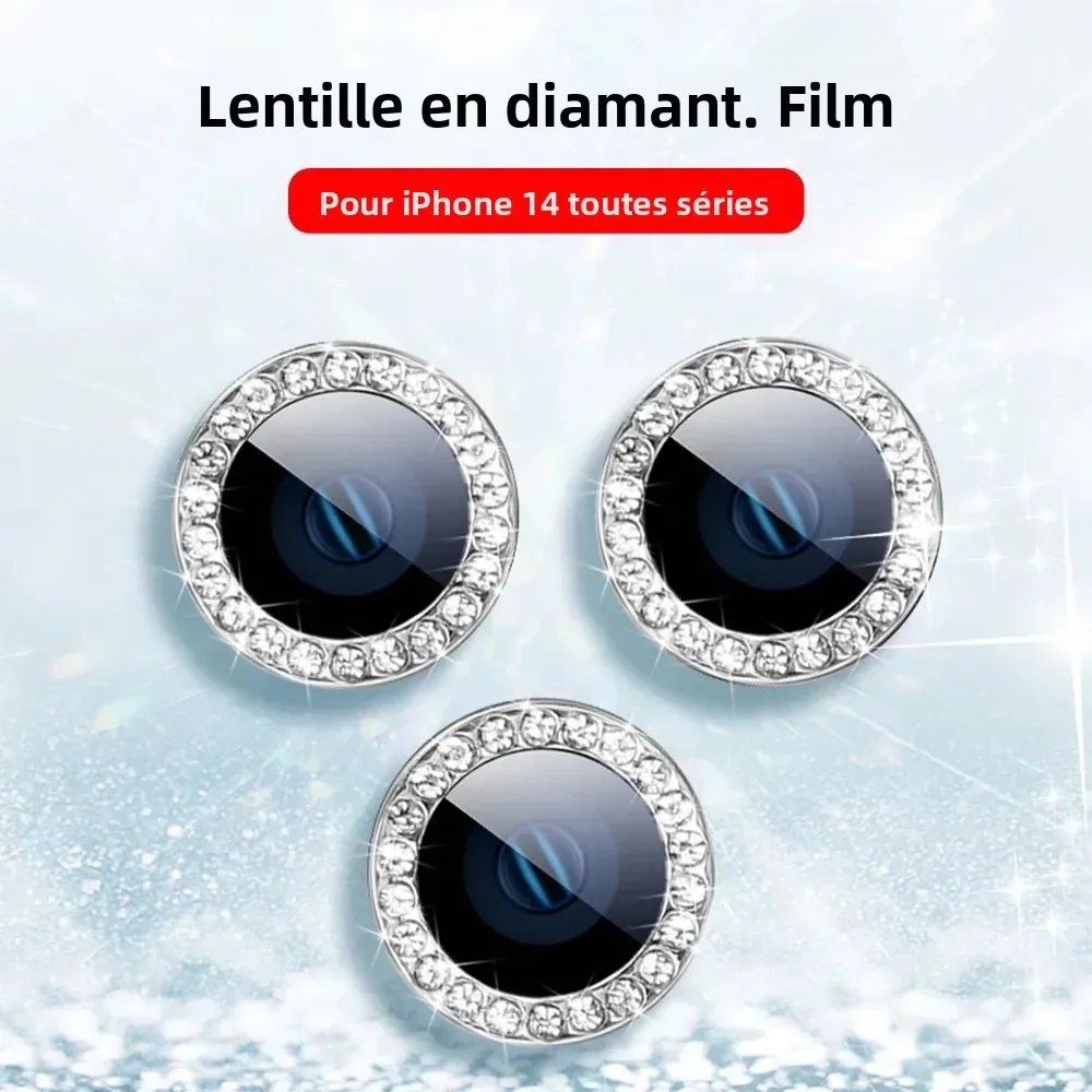 Protecteur d'objectif arrière en diamant 9D, pour Iphone 17 Pro Max, caméra aérienne, verre trempé pour Iphone 14 15 16 Pro Max, Film de couverture d'anneau