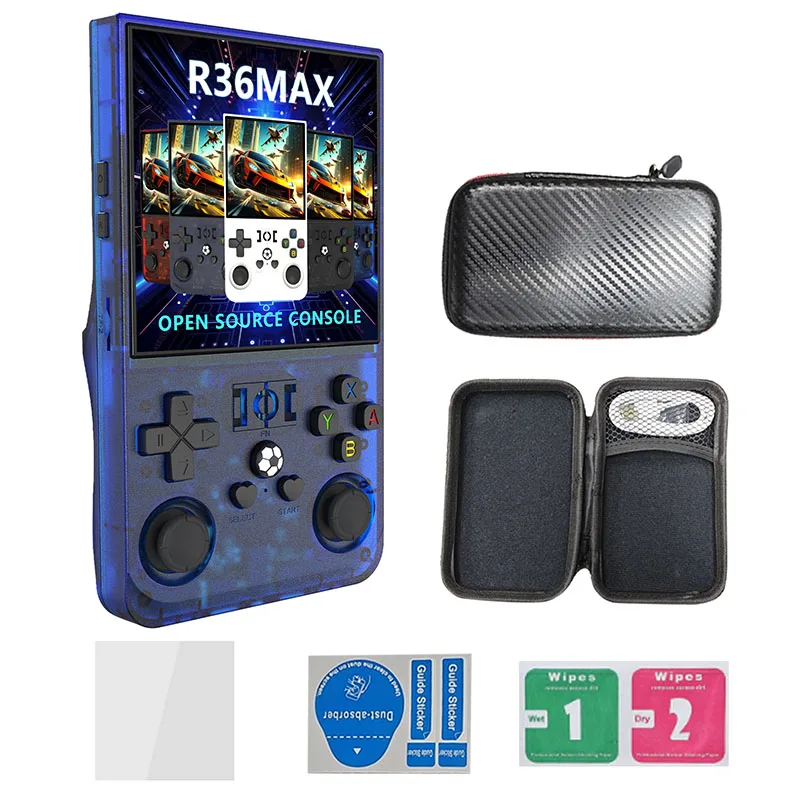 R36 Max Originele Console Handheld Game Spelers 4 inch IPS Scherm Open Source Console Retro Pocket Video Player 64G/128G Snel Schip